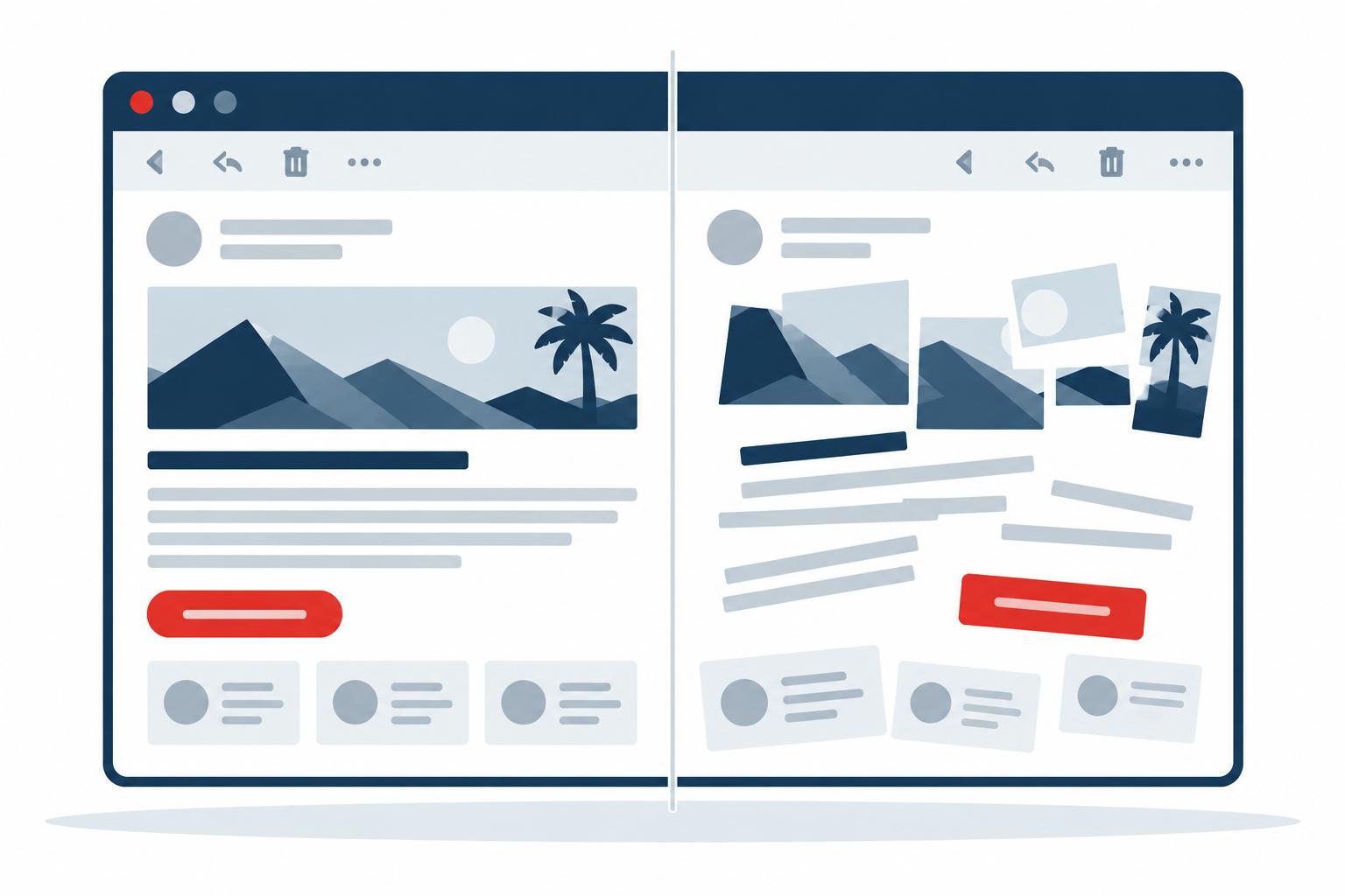 Email rendering correctly beside the same email rendering as raw code
