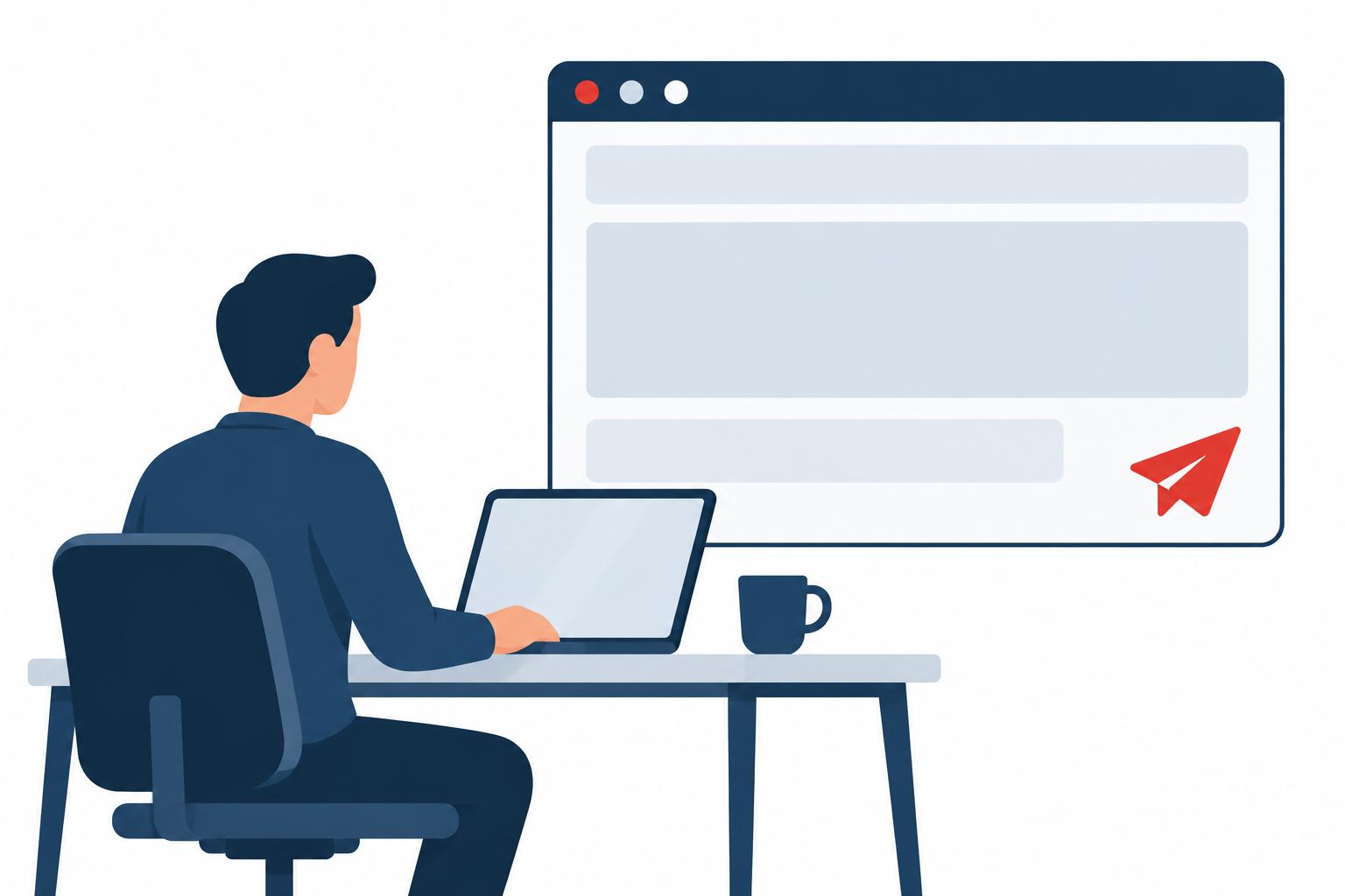 Email draft structured into greeting, body, and closing