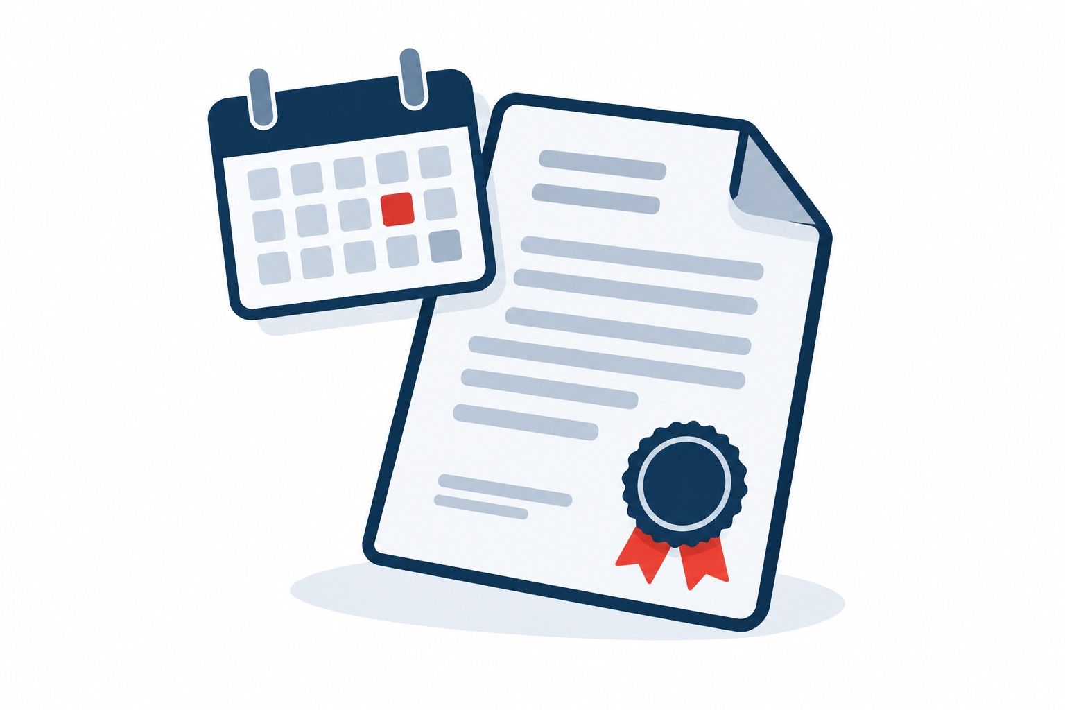 Warranty document with a seal and a coverage date