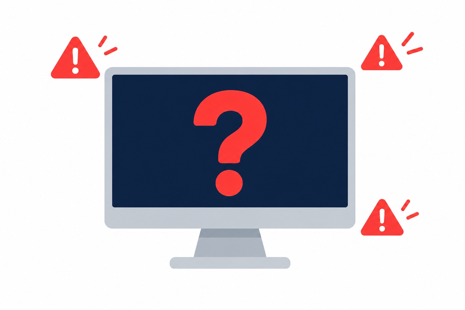 Computer screen showing an unidentified error