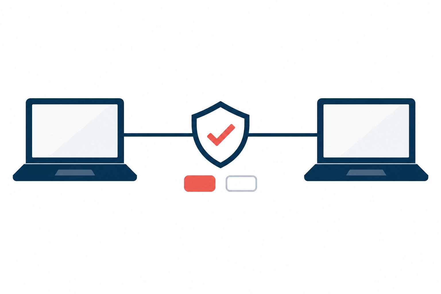 Illustration of one device requesting permission from another, with two levels of access offered